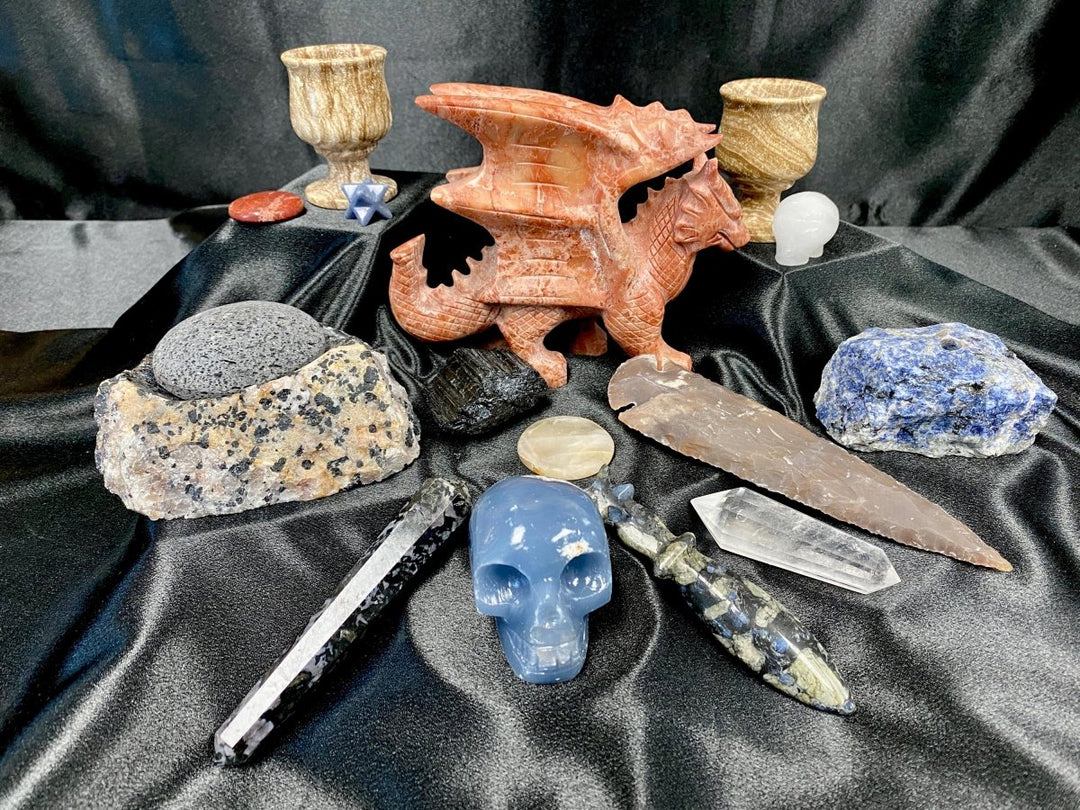 Dragon and Mixed Carvings Bundle Lot (16 Pieces) Bulk Wholesale Gemstone Décor CollectionCrystal River Gems