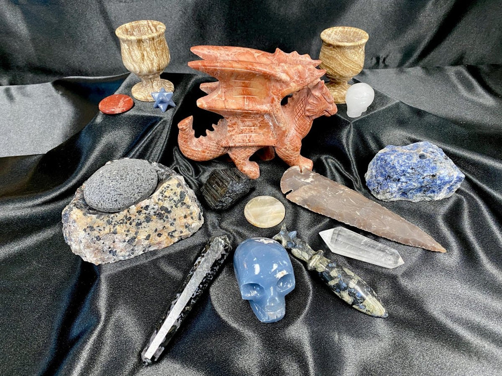 Dragon and Mixed Carvings Bundle Lot (16 Pieces) Bulk Wholesale Gemstone Décor CollectionCrystal River Gems