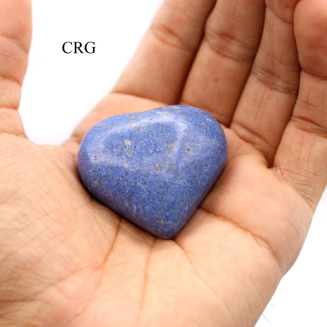 Dumortierite Heart (30-45 mm) (1 Pc) Blue Polished Crystal Gemstone Palm Stone