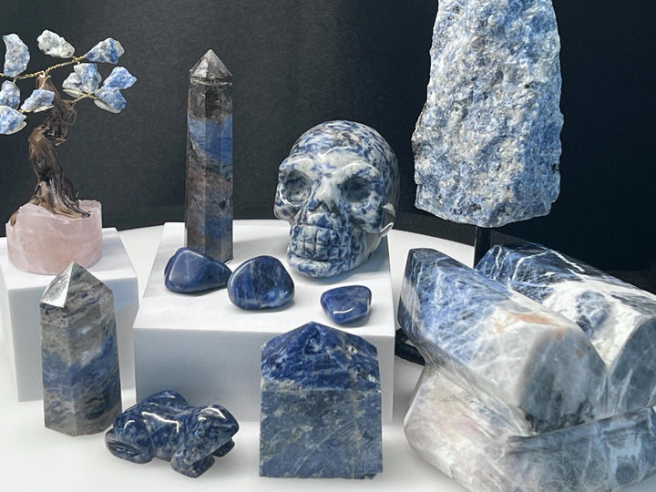 Sodalite Crystal Bundle Lot (11 Pieces) Bulk Wholesale Gemstone Décor Collection