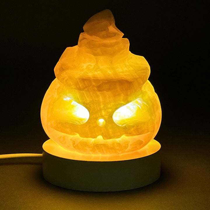 Orange Calcite Pumpkin Lamp
