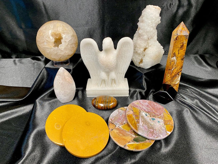 Eagle and Mixed Carvings Bundle Lot (11 Pieces) Bulk Wholesale Gemstone Décor CollectionCrystal River Gems