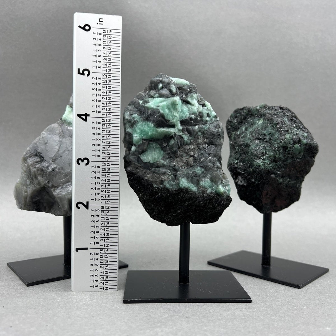 Emerald Rough Specimen on Metal Stand Gemstone Home Decor Wholesale Crystal SupplyCrystal River Gems