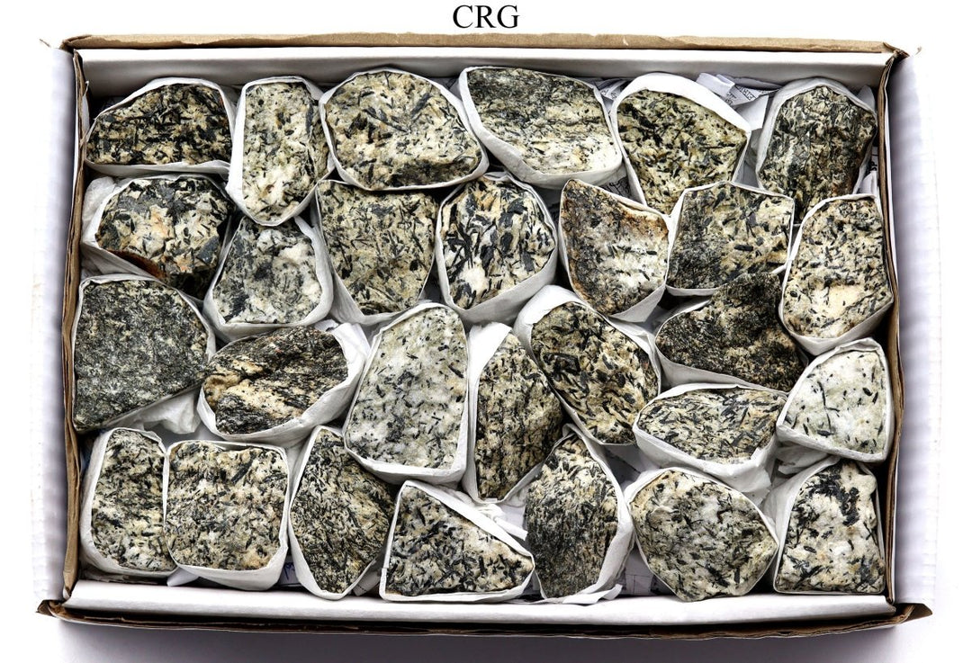 Epidote Rough Medium Flat (1 Flat) Size 1 to 2 Inches Bulk Wholesale Lot Crystal MineralsCrystal River Gems