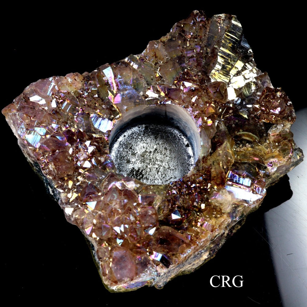 Amethyst Candle Holder (3.5-5.5 Inches) (1 Pc) Angel Aura Crystal Gemstone Druzy