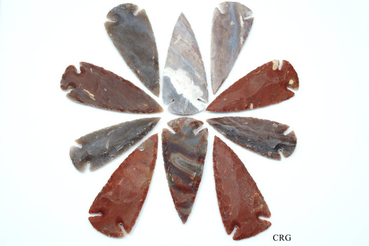 Fancy Jasper Arrowhead (10 Pieces) Size 3 to 3.5 Inches Crystal Gemstone Carvings