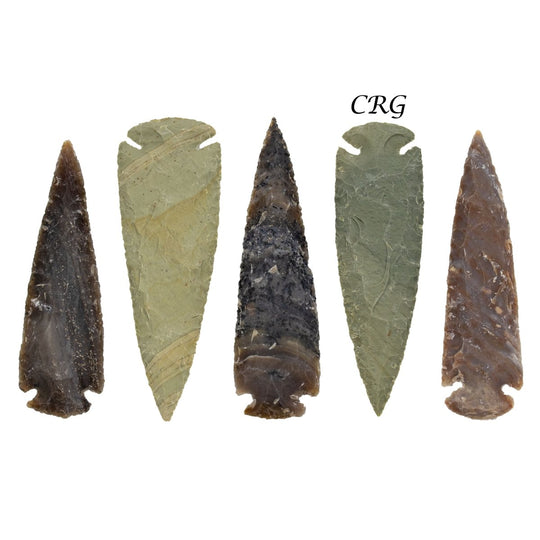 Fancy Jasper Arrowheads (5 Pieces) Size 5 Inches Crystal Gemstone MineralCrystal River Gems