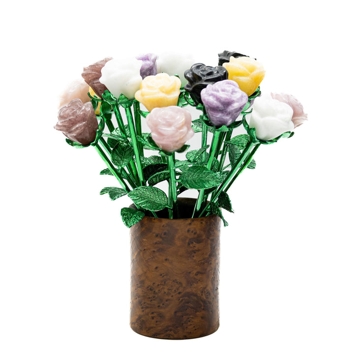 Carved Gemstone Roses