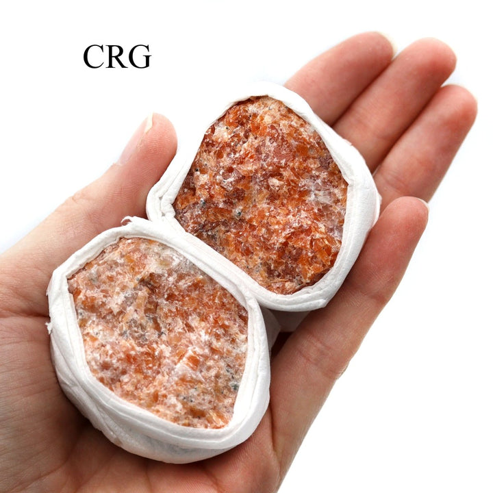 Orange Calcite Rough Brazilian Rock Small Flat (12 Pieces) Size 1.25 to 2.5 Inches Bulk Wholesale Lot