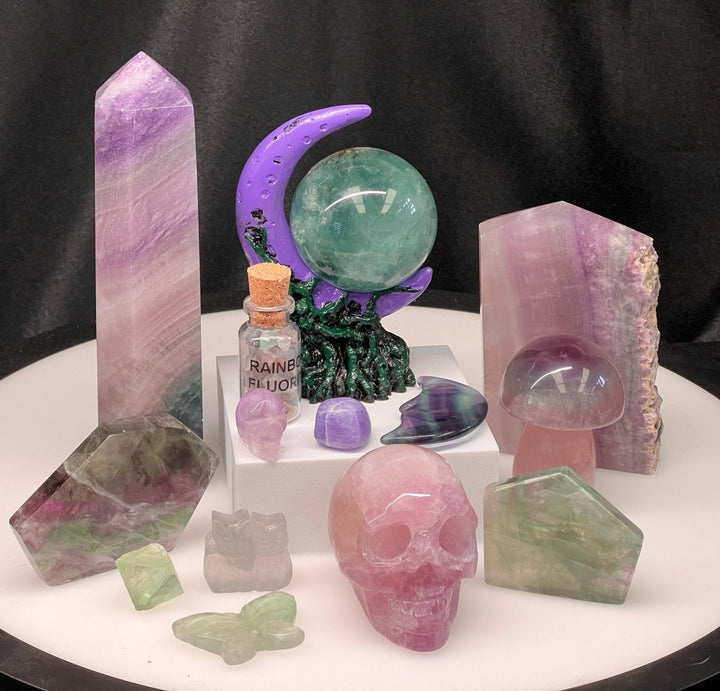 Fluorite Carvings Crystal Bundle Lot (6 LBs) Bulk Wholesale Gemstone Décor CollectionCrystal River Gems