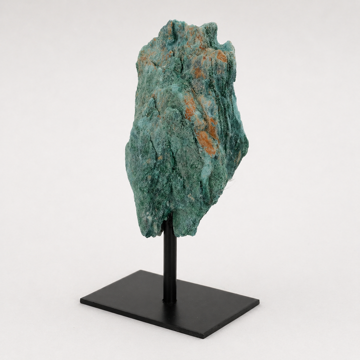 Rough Fuchsite on Metal Stand