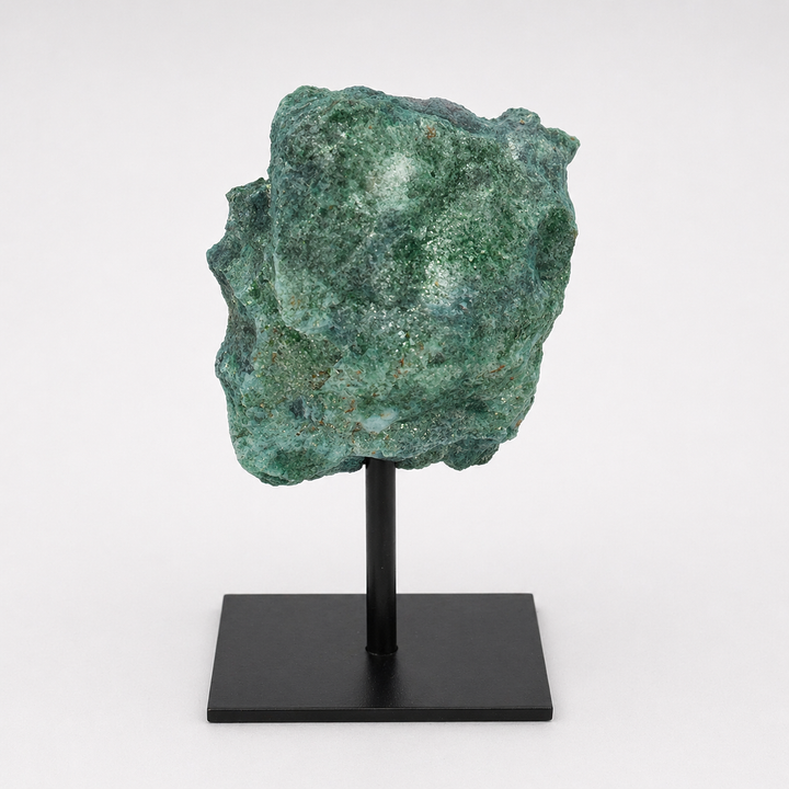 Rough Fuchsite on Metal Stand