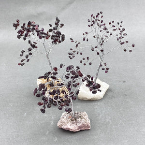 Garnet 100 Chip Silver Wire Druzy Base Gemstone Tree