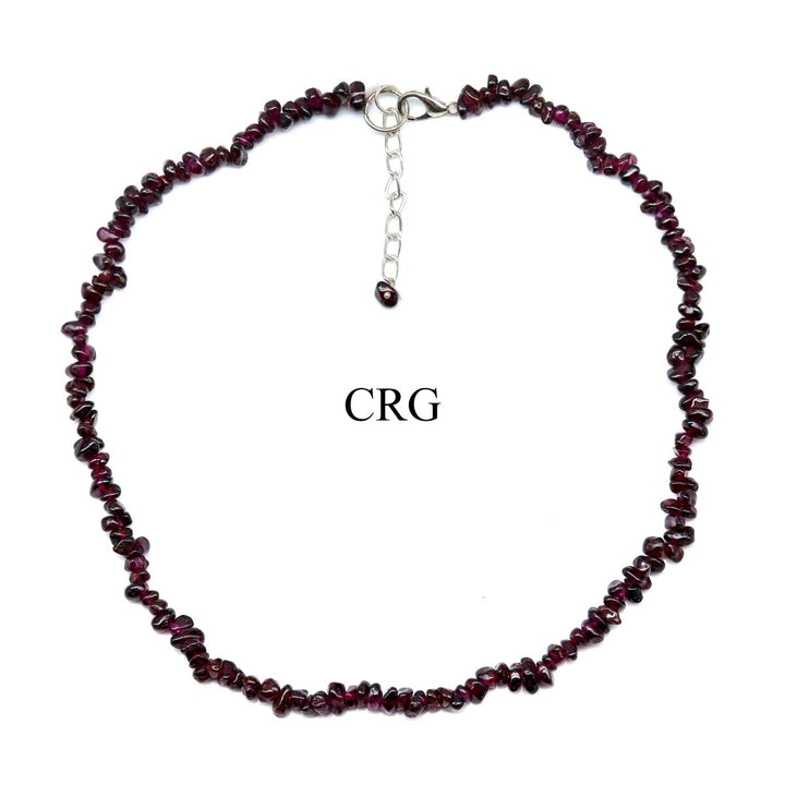 Garnet Chip Choker Necklace (4 Pieces) Size 16 Inches Crystal Jewelry
