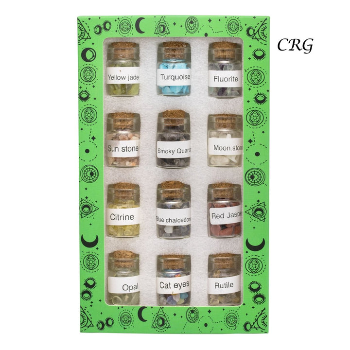 Gemstone Chips in Small Bottle (12 Pieces)(1 Sets Of 12) Assorted Crystal ConfettiCrystal River Gems