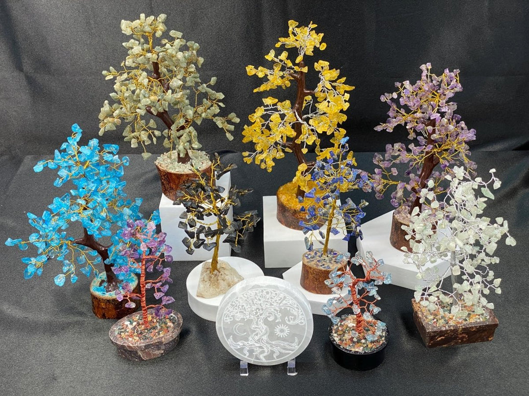 Gemstone Tree Bundle Lot (10 Pieces) Bulk Wholesale Gemstone Décor CollectionCrystal River Gems