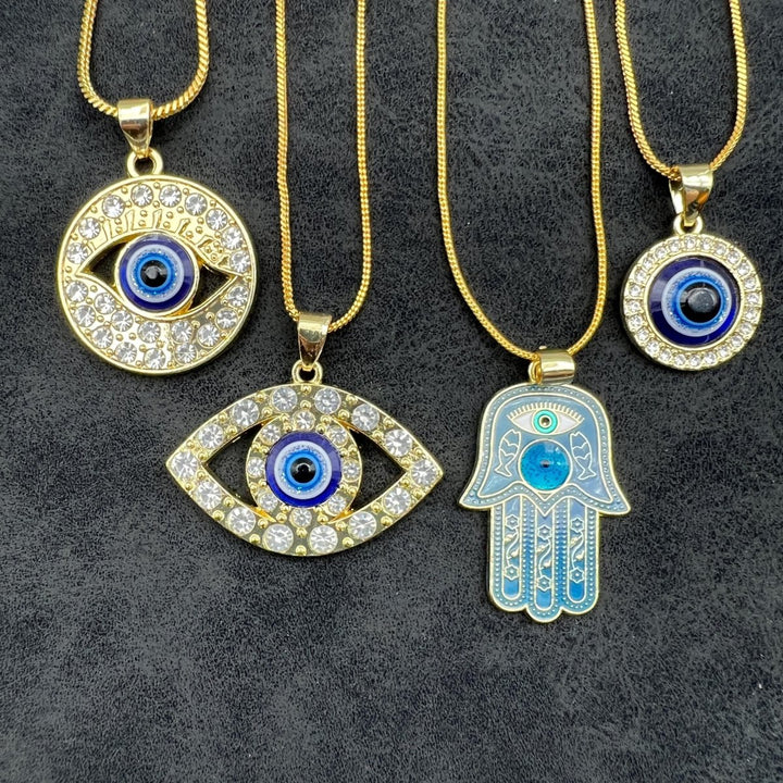 Gold - Plated Glass Eye Pendants (4 Pieces)Crystal River Gems