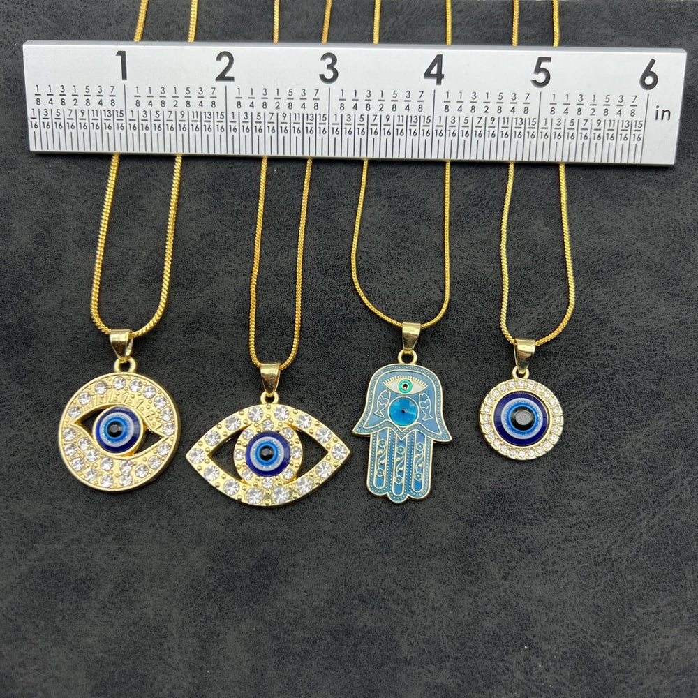Gold - Plated Glass Eye Pendants (4 Pieces)Crystal River Gems