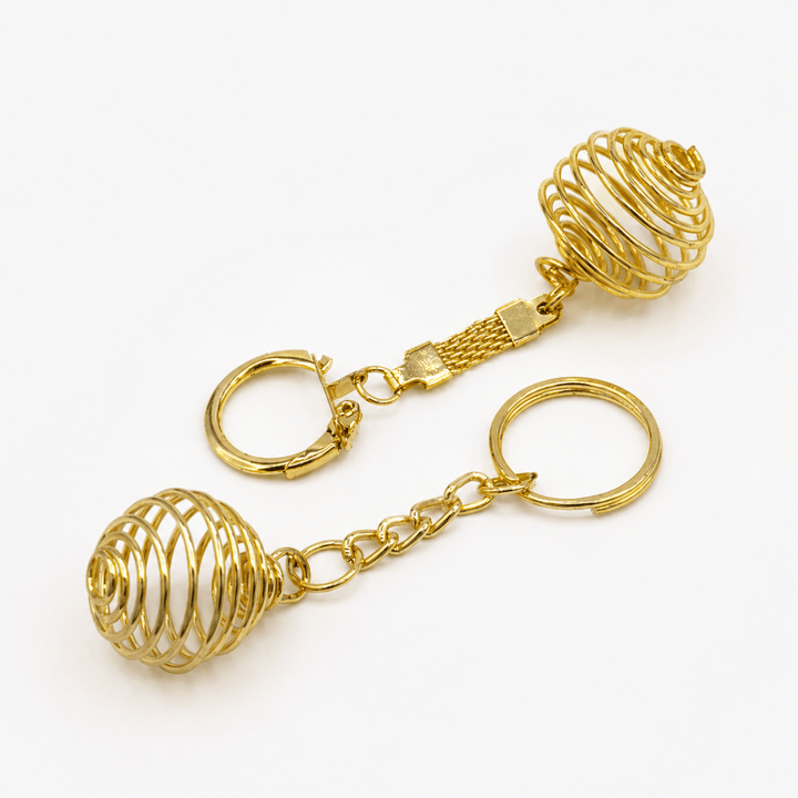 Gold Plated Spiral Cage Keychain or Charm (1.5 Inches)Crystal River Gems