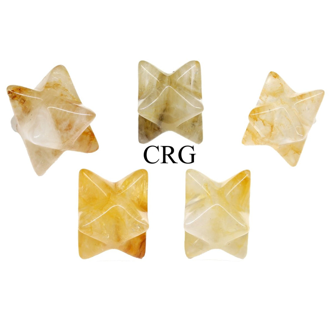 Golden Healer Quartz Mini Merkabas (5 Pieces) Size 18 mm Small Gemstones Minerals