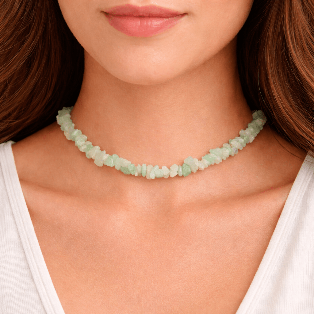 Green Aventurine Strand Chip Choker Necklace (16 Inches) (4 Pieces)Crystal River Gems