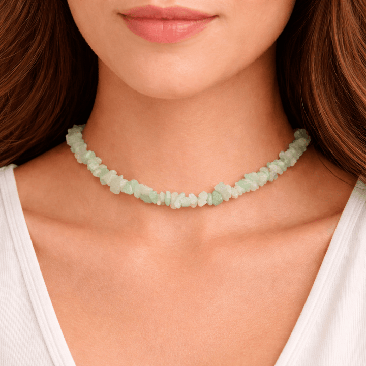 Green Aventurine Strand Chip Choker Necklace (16 Inches) (4 Pieces)Crystal River Gems