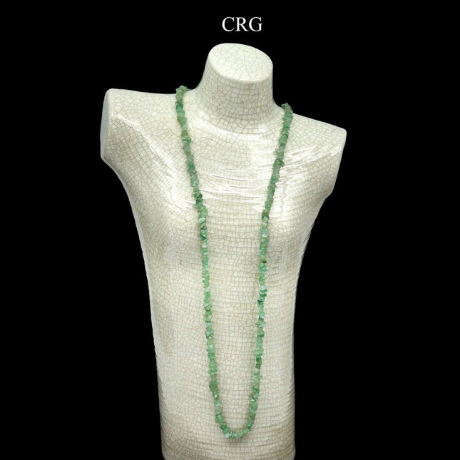 Green Aventurine Strand Chip Necklace (1 Piece) Size 32 Inches Crystal Jewelry