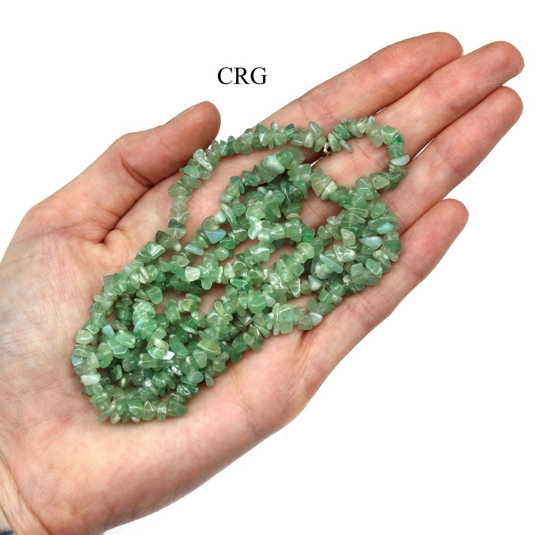 Green Aventurine Strand Chip Necklace (1 Piece) Size 32 Inches Crystal Jewelry