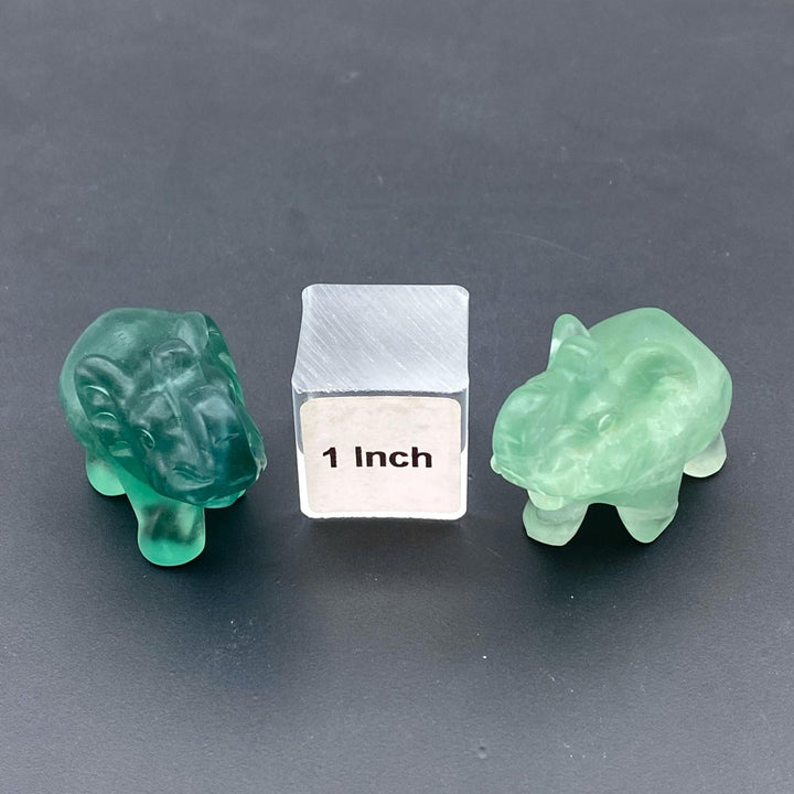 Green Fluorite Polished Elephant Animal FigurineCrystal River Gems