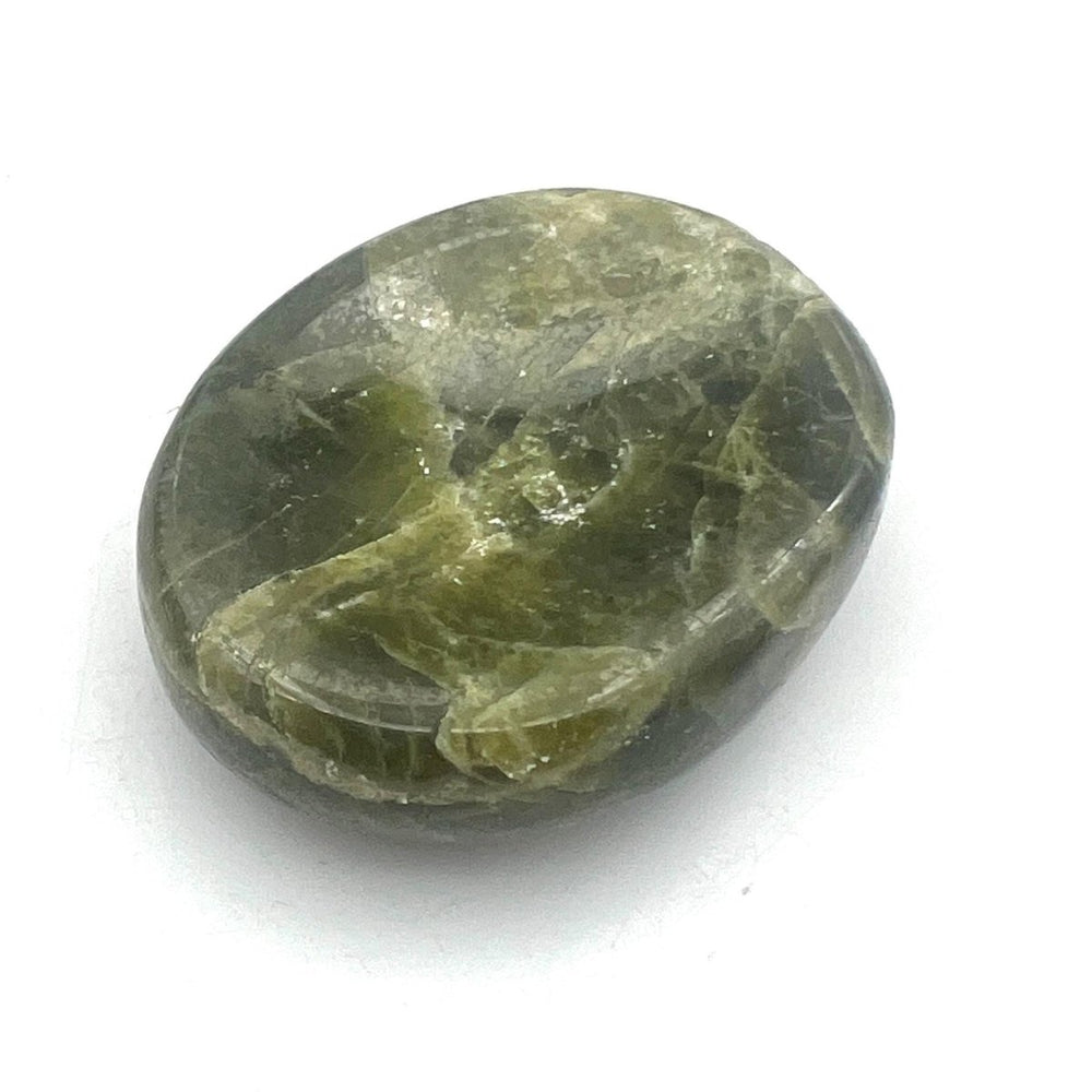 Green Jade Worry Stones w/ Thumb Indent / 1" Avg (4 Pieces)Crystal River Gems