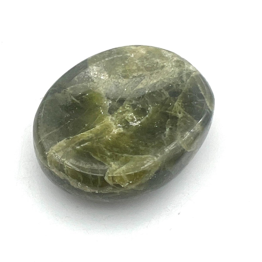 Green Jade Worry Stones w/ Thumb Indent / 1" Avg (4 Pieces)Crystal River Gems