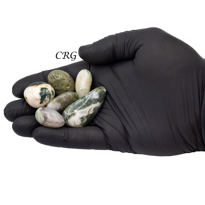 Green Moss Agate Tumbled Gemstones - 20 - 40 mm - 1 LB. LOTCrystal River Gems