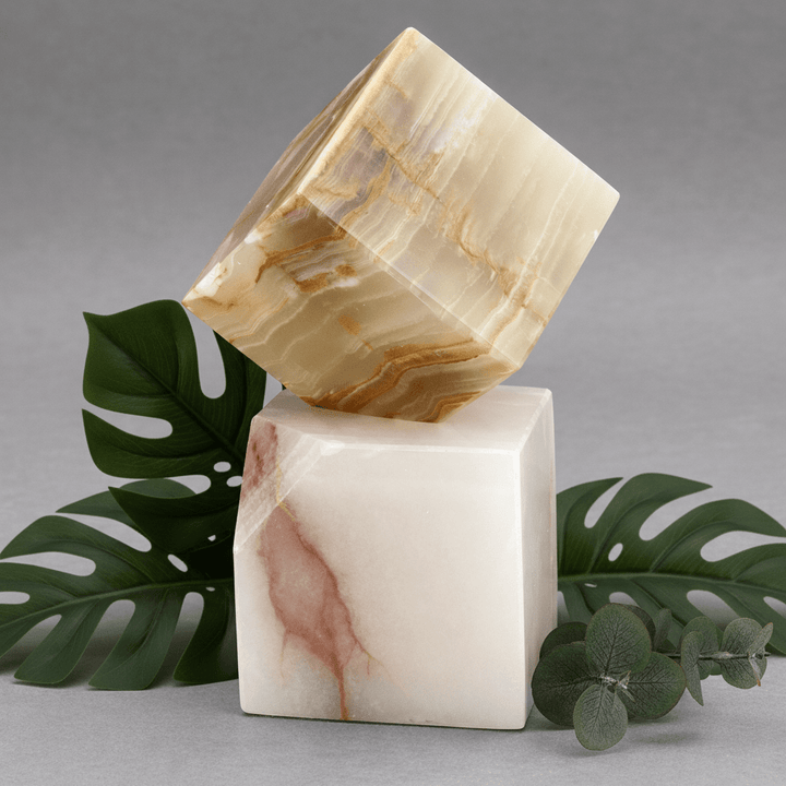 Green Onyx Standing Cube ( 3 inches ) Desk PaperweightCrystal River Gems