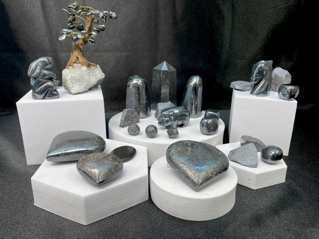 Hematite Crystal Bundle Lot (24 Pieces) Bulk Wholesale Gemstone Décor CollectionCrystal River Gems