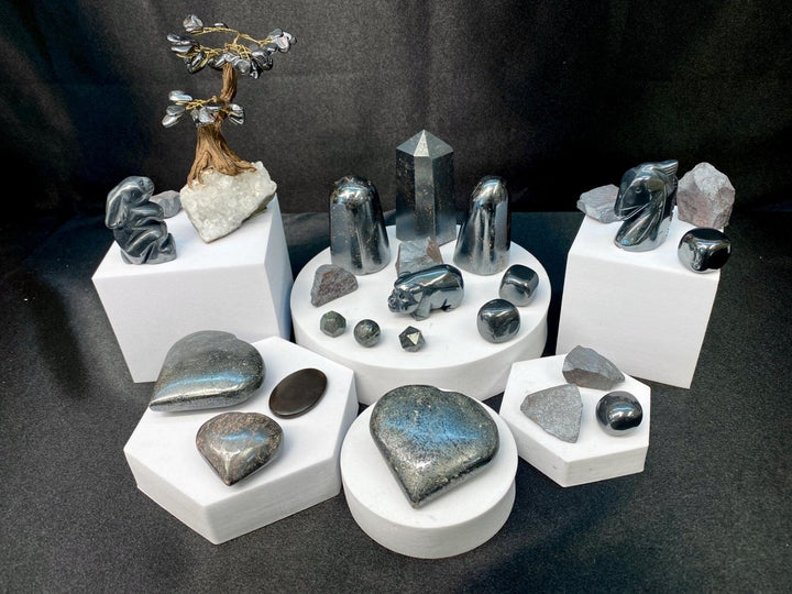 Hematite Crystal Bundle Lot (24 Pieces) Bulk Wholesale Gemstone Décor CollectionCrystal River Gems