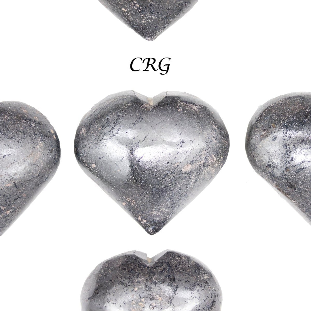 Hematite Puffy Heart (5 Pieces) Size 1 to 2 Inches Crystal Gemstone Shape