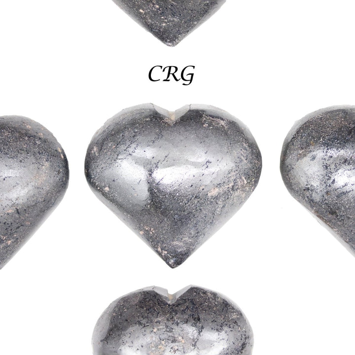 Hematite Puffy Heart (5 Pieces) Size 1 to 2 Inches Crystal Gemstone ShapeCrystal River Gems