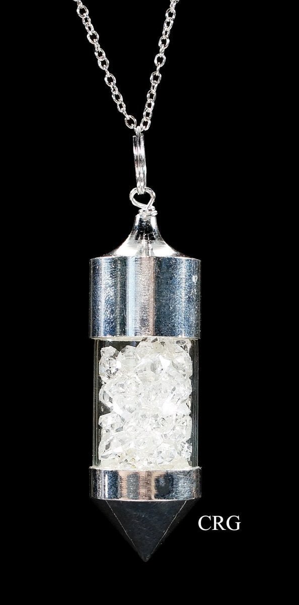 Herkimer - Like Diamond Bottle Necklace with Silver Plating (18 Inches) (2 Pieces)Crystal River Gems