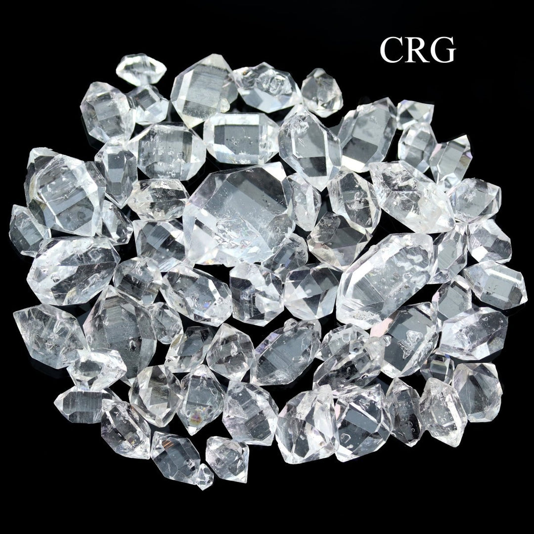 Herkimer-Like Diamond Quartz Double Terminated Points (5 Grams) Size 6 to 18 mm Medium Bulk Wholesale Lot Crystal