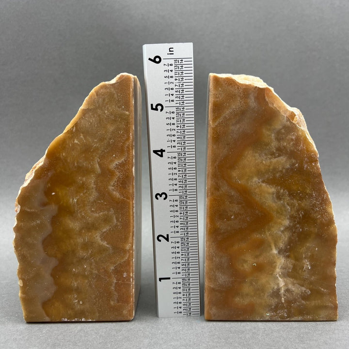 Honey Calcite Polished Face Bookend Pair Gemstone Home Decor Wholesale Crystal SupplyCrystal River Gems