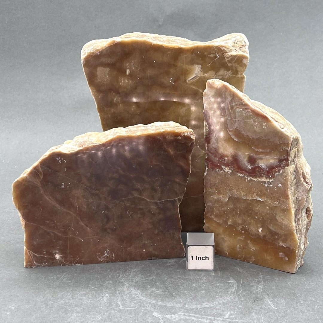 Honey Calcite Polished Face Cut Base FreeformCrystal River Gems