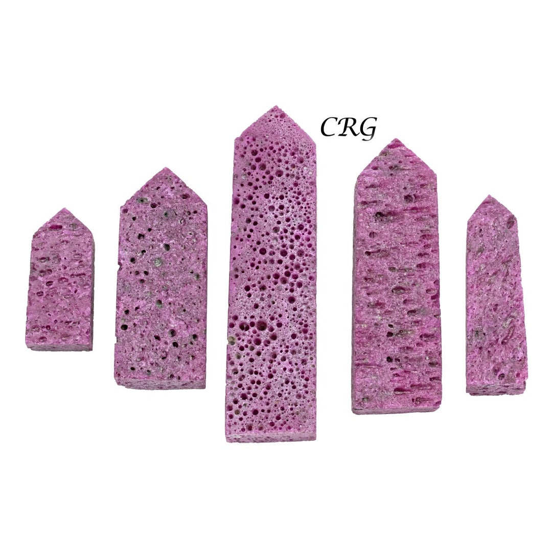 Honeycomb Ruby Corundum Towers (1 Pound) Size 3.5 Inches Crystal Gemstone Points