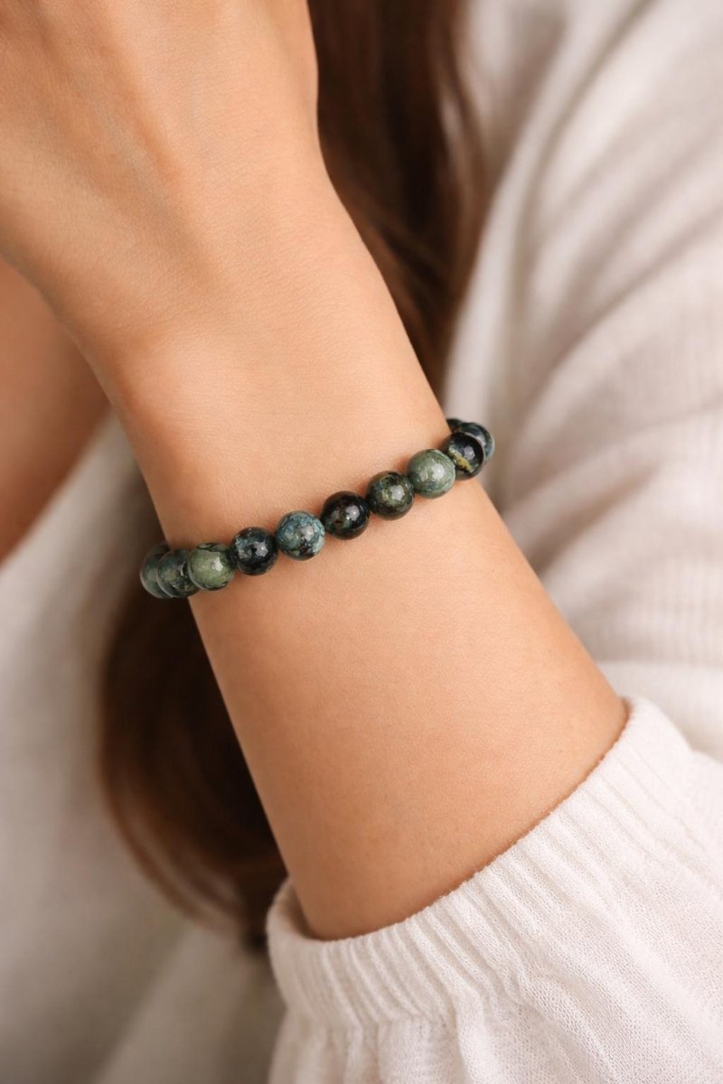 Kamaba Jasper Round Bead Stretch Bracelet (8 mm)Crystal River Gems