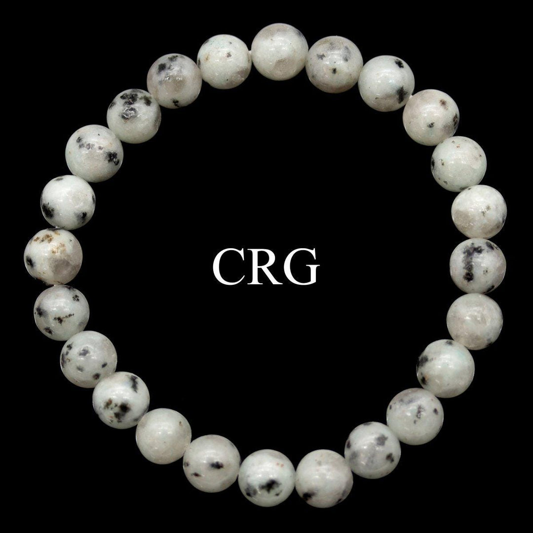 Kiwi Jasper Round Bead Stretch Bracelet (8 mm)Crystal River Gems