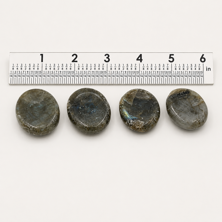 Labradorite Worry Stones w/ Thumb Indent (4 Pieces)