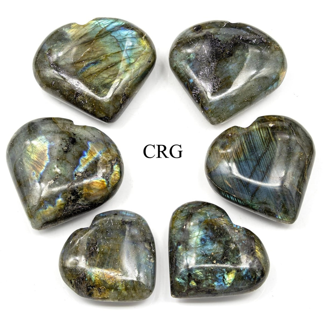 Labradorite Heart (1 Piece) Size 2 to 3 Inches Crystal Gemstone Shape