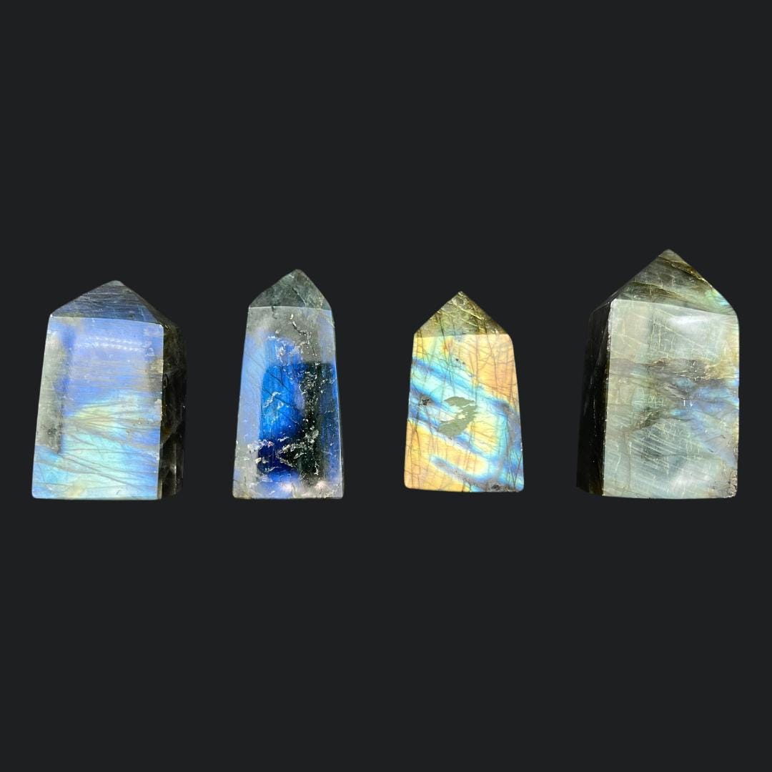 Labradorite High Flash Mini Towers Size 1.5 to 2.5 inchesCrystal River Gems