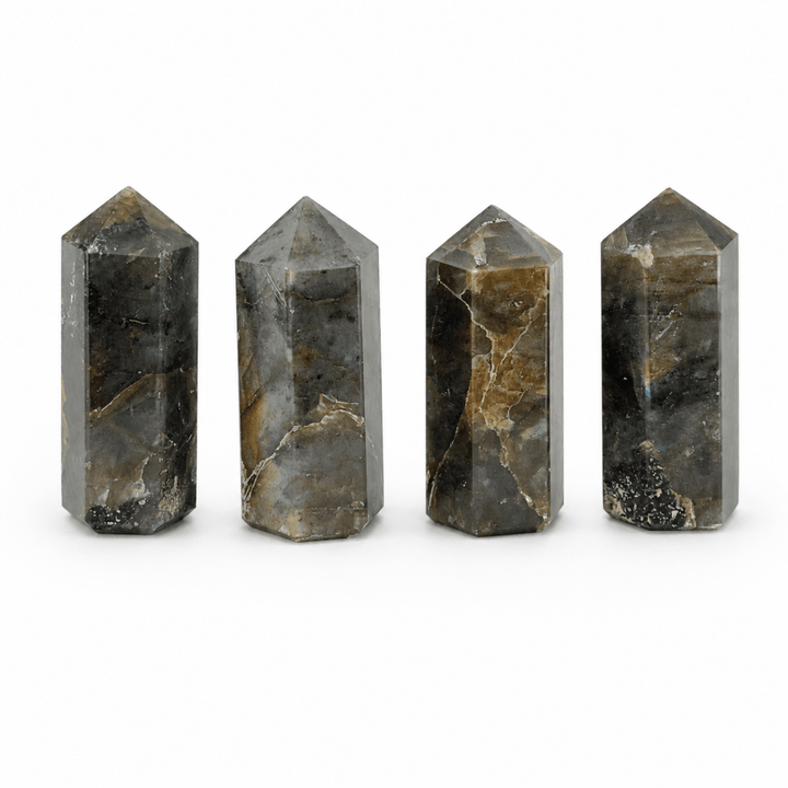 Labradorite Mini Towers (2 Pieces) Size 50 mm Crystal Gemstone PointsCrystal River Gems