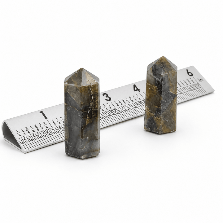 Labradorite Mini Towers (2 Pieces) Size 50 mm Crystal Gemstone PointsCrystal River Gems