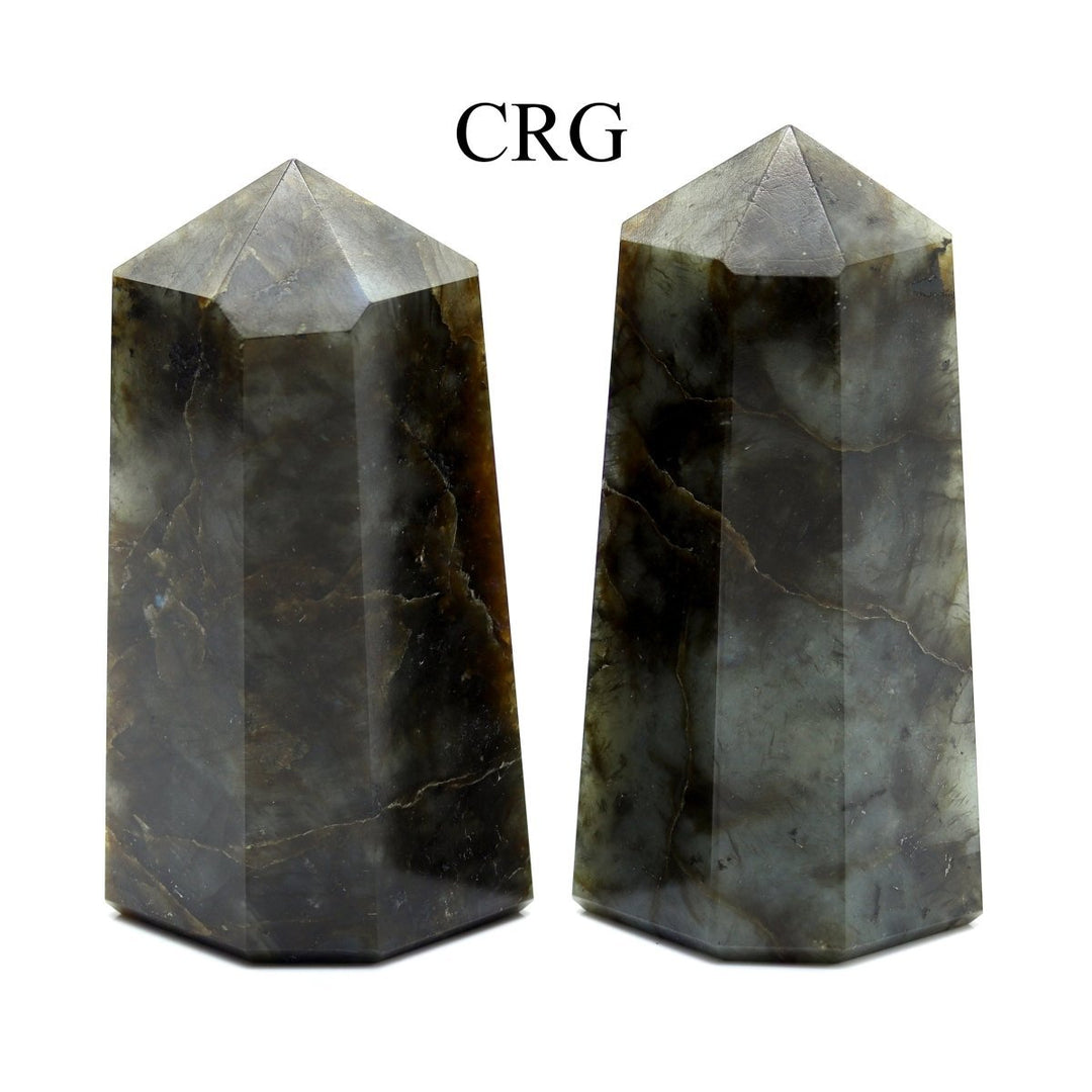 Labradorite Point (1 Piece) Size 3 to 5 Inches 6-Sided Standing Crystal Gemstone Home Decor